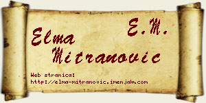 Elma Mitranović vizit kartica